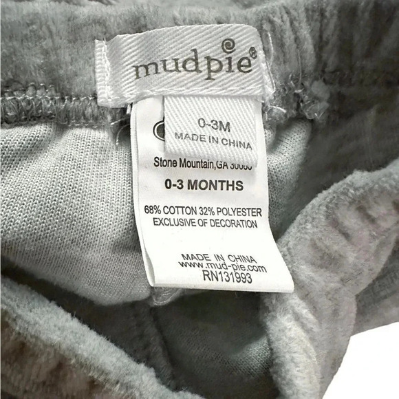 Mud Pie | Gray Velour Set (0-3 mos) - Picture 8 of 8